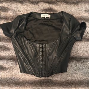 Black leather Corset